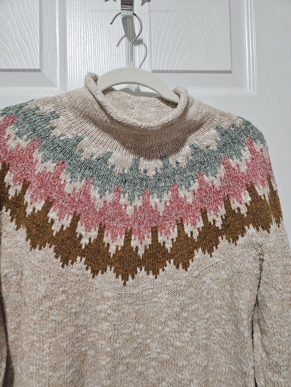 L. L. Bean 100% Cotton Fair Isle Sweater S - Picture 4 of 6
